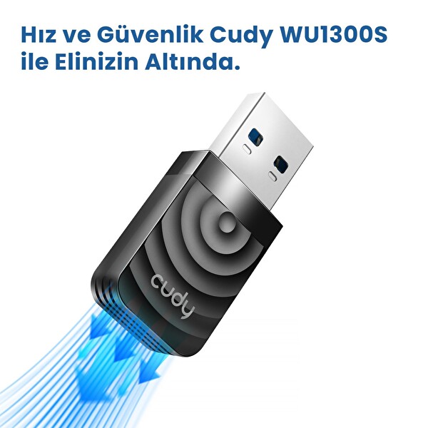 Cudy WU1300S AC1300 Serisi 5 Ghz 867 MBPS 2.4 Ghz 400 MBPS Wi-Fi USB 3.0 Mini Adaptör