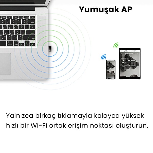 Cudy WU650 AC1200 Serisi 5 GHz 433 MBPS 2.4 GHz 200 MBPS Wi-Fi Mini USB Adaptör