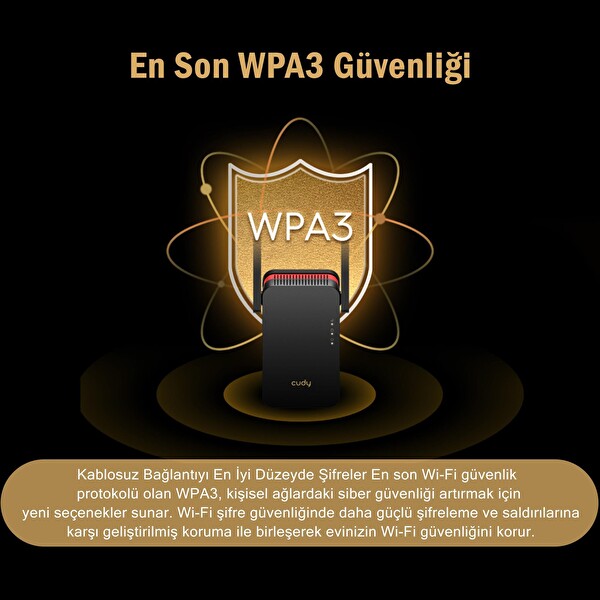 Cudy RE3000 AX3000 Serisi 5 GHz 2402 MBPS 2.4 GHz 574 MBPS Wi-Fi 6 Mesh 2x5 DBI Menzil Artırıcı Repeater