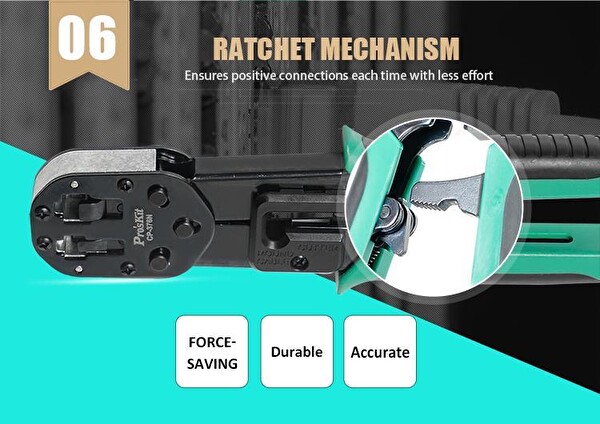 Proskit CP-376N Profesyonel EZ-RJ45 Konnektör Sıkma Pensesi