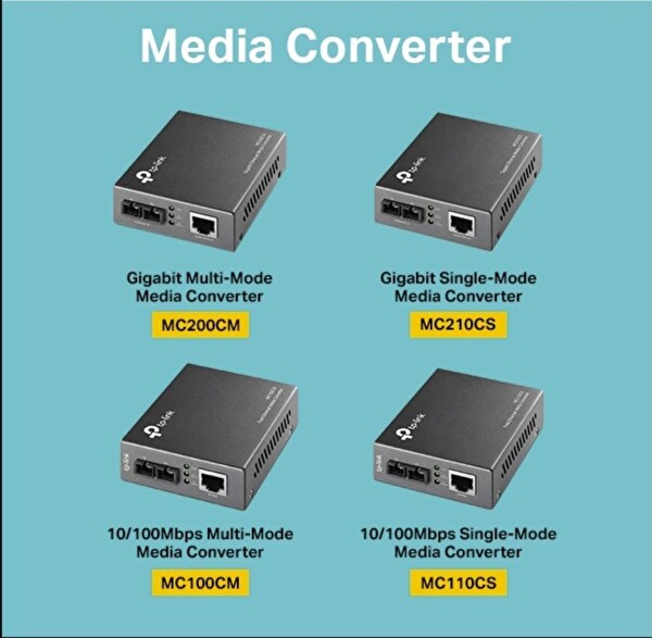 TP-Link MC110CS 10/100 Mbps RJ45 to 100 Mbps Single-Mode SC Fiber Dönüştürücü