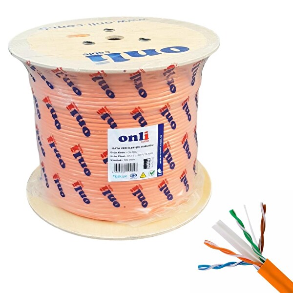 Onli 23AWG 500 Metre UTP CAT6 Turuncu Network Kablosu