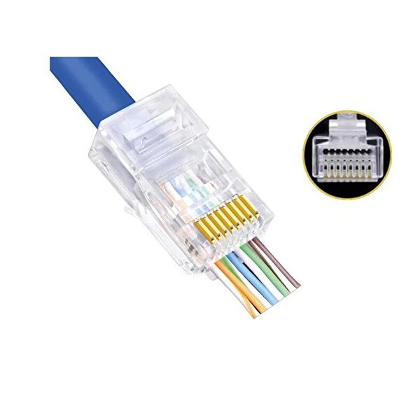 Elitstore RJ45 Konnektör Yeni Nesil Açık Uçlu 100'lü Paket