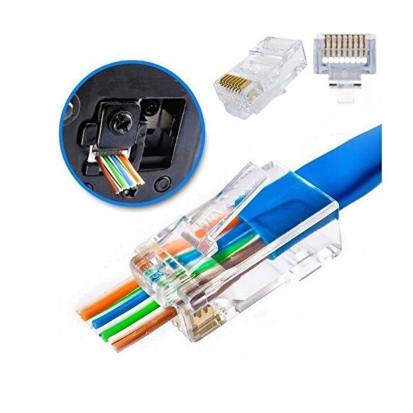 Elitstore RJ45 Konnektör Yeni Nesil Açık Uçlu 100'lü Paket