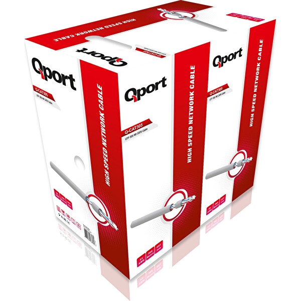 Qport Q-CAT6 305 M UTP 23AWG 0.57mm Gri Network Ağ Kablosu