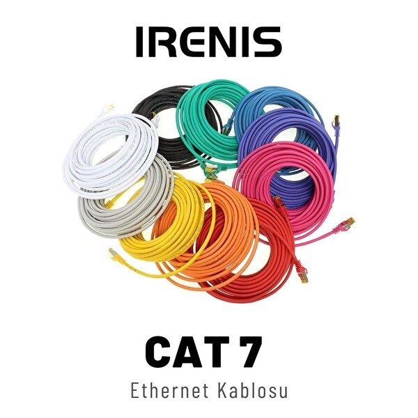 Irenis 7.50 Metre CAT7 Kablo S/FTP LSZH Ethernet Network Lan Ağ Kablosu Gri