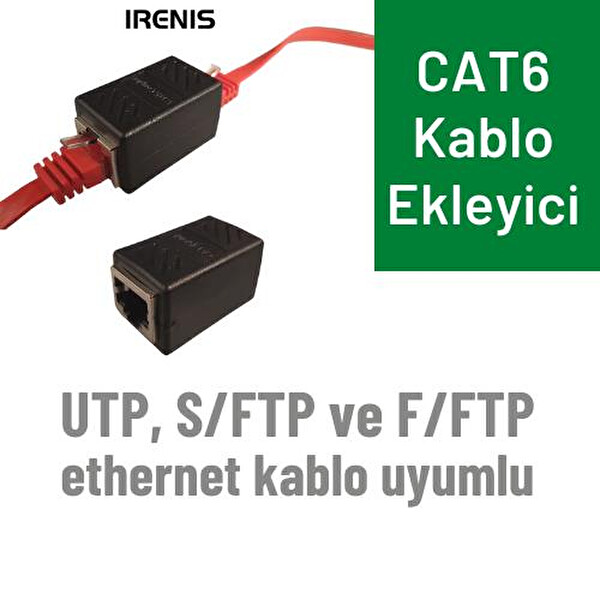 Irenis CAT6 Ethernet Kablo Ekleyici - Birleştirici - Uzatıcı