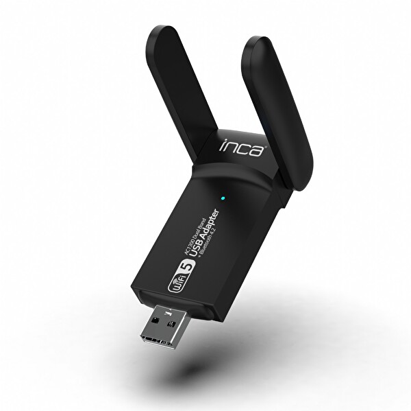 Inca IUWA-1300X 1300 Mbps Bluetooth 4.2 Dual-Bant Kablosuz-AC USB Adaptör