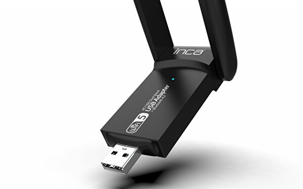Inca IUWA-1300X 1300 Mbps Bluetooth 4.2 Dual-Bant Kablosuz-AC USB Adaptör