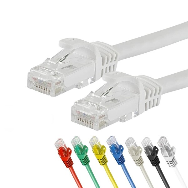 Irenis 5 Metre CAT7 Kablo Ethernet Network İnternet Lan Ağ Kablosu - Beyaz