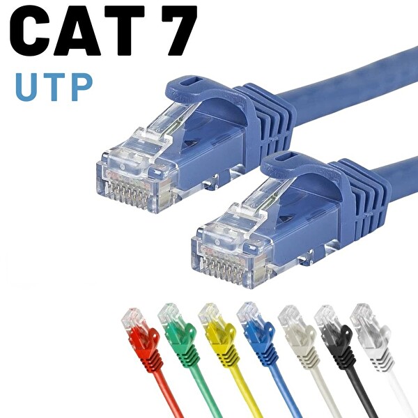 Irenis 10 Metre CAT7 Kablo Ethernet Network İnternet Lan Ağ Kablosu - Mavi