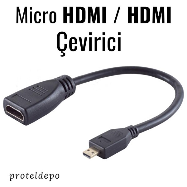Irenis 15 CM 18 Gbit Micro HDMI to HDMI Çevirici Dönüştürücü Kablo