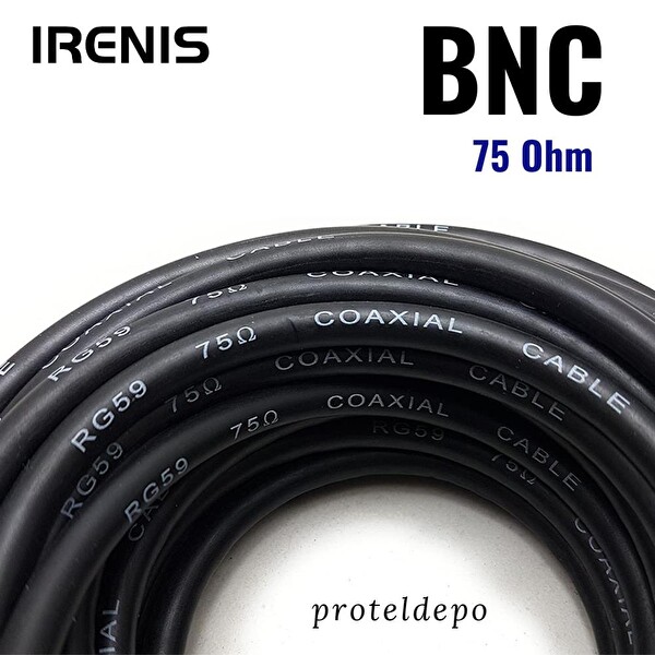 Irenis 5 Metre 75 Ohm RG59 Video Kamera CCTV BNC Kablo