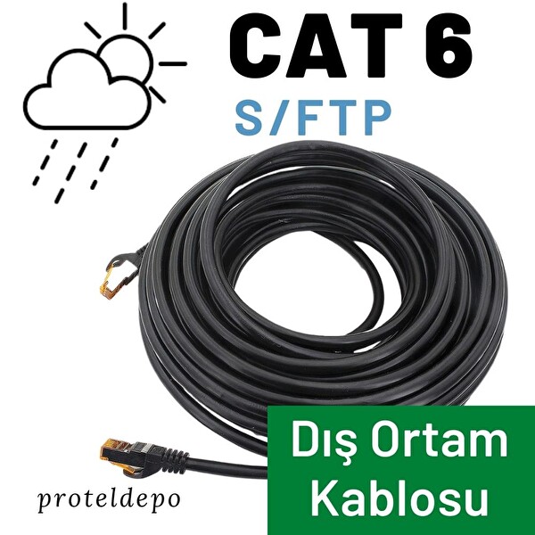 Irenis 5 Metre CAT6 Kablo Dış Ortam Açıkhava Ethernet Network LAN Kablosu