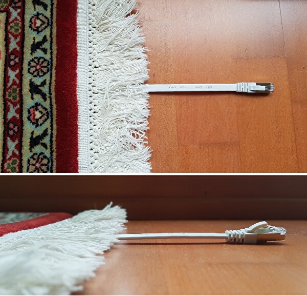 Irenis 3 Metre CAT7 Kablo Yassı FTP Ethernet Network LAN Ağ Kablosu Gri