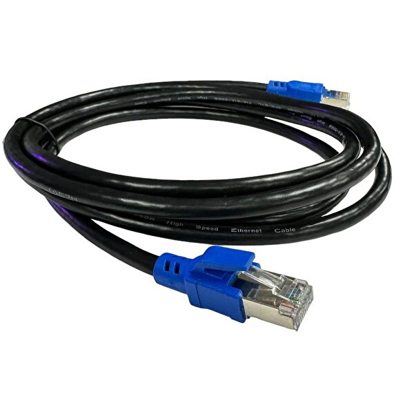 Fully CAT7 Kablo 10Metre Siyah - 10Gbps Hız Destekli