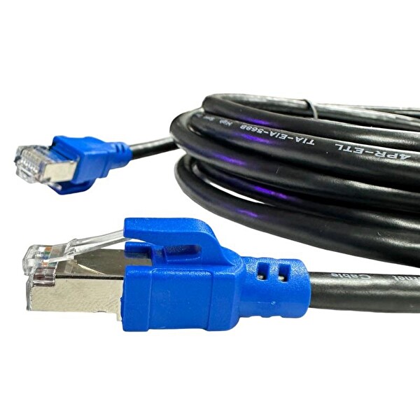 Fully CAT7 Kablo 2Metre Siyah - 10Gbps Hız Destekli