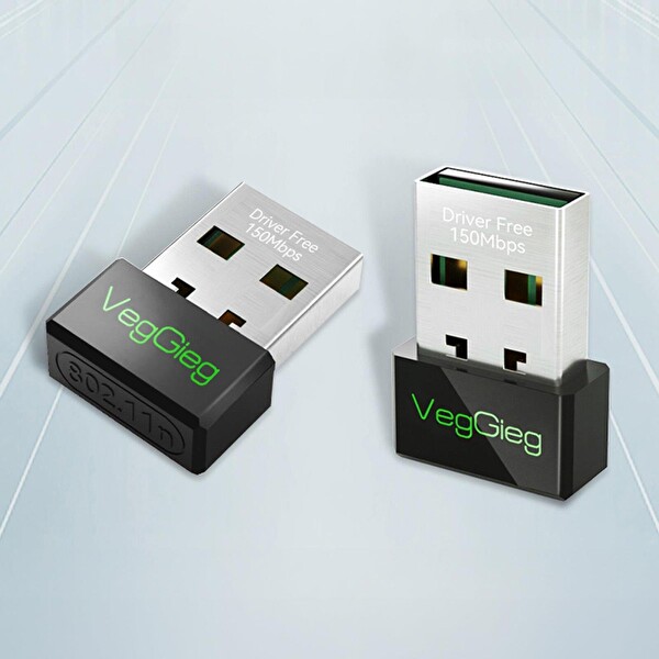 VegGieg 150 Mbps 2.4GHz Kablosuz WiFi Alıcı Verici Nano USB Adaptör K150M