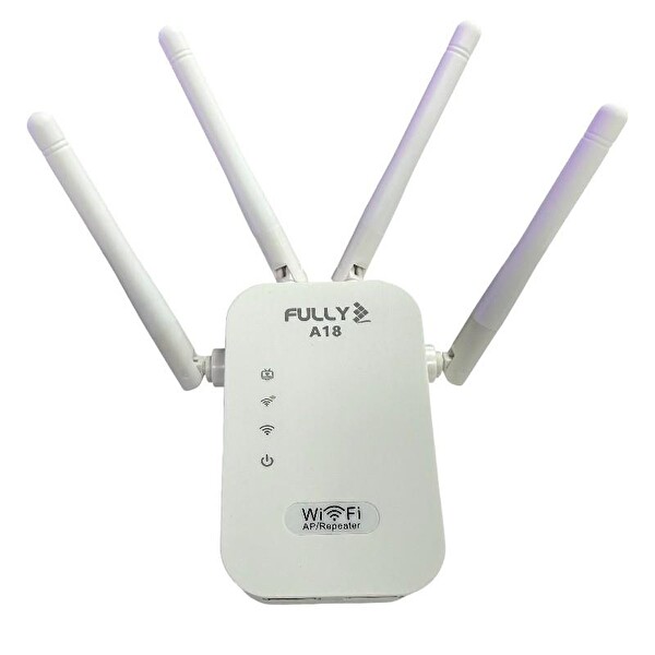 Fully A18 WiFi Repeater 300 Mbps 4 Antenli WPS Özellikli Access Point