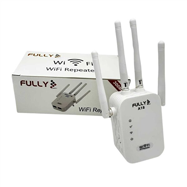 Fully A18 WiFi Repeater 300 Mbps 4 Antenli WPS Özellikli Access Point