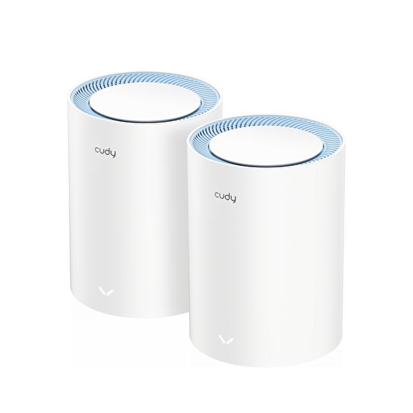 Cudy M1200 2-Pack AC1200 Mbps 2.4 GHz/5 GHz AP/RE/Wisp Mu-Mimo Kablosuz 2'Li Mesh Wi-Fi Sistemi Router