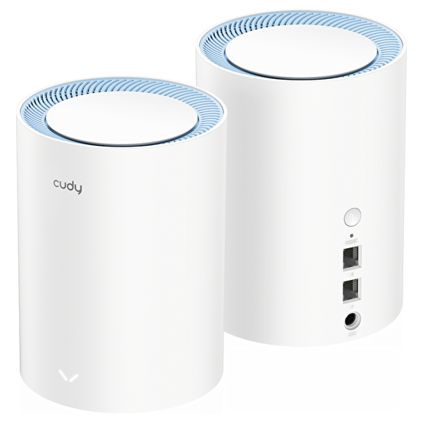 Cudy M1200 2-Pack AC1200 Mbps 2.4 GHz/5 GHz AP/RE/Wisp Mu-Mimo Kablosuz 2'Li Mesh Wi-Fi Sistemi Router