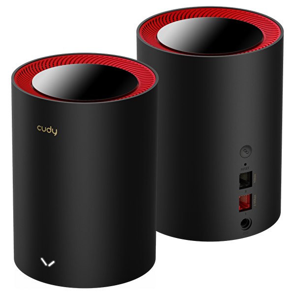 Cudy M3000 2-Pack AX3000 Mbps 2.4 GHz/5 GHz AP/RE/Wisp 2.5 Ge Mu-Mimo Kablosuz 2'li Mesh Wi-Fi 6 Router