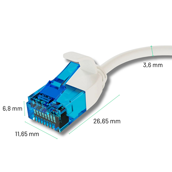Irenis 2 M CAT6 UTP Ekstra İnce Esnek Patch Kablo Beyaz