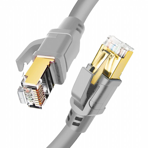 Inca ICAT8-02G Cat8 S/FTP 40 Gbps 2000 MHz High Speed %100 Copper Network Kablo 2 M Gri