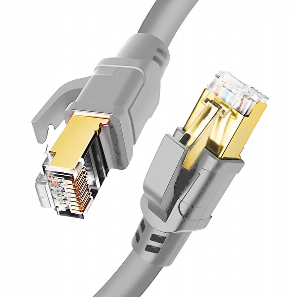 Inca ICAT8-03G Cat8 S/FTP 40 Gbps 2000 MHz High Speed %100 Copper Network Kablo 3 M Gri