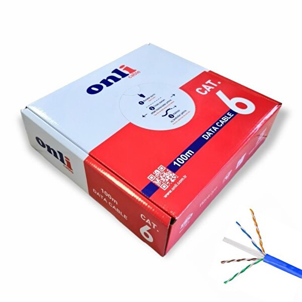 Onli 23AWG UTP CAT6 Network Kablosu Mavi 100M Yerli Üretim