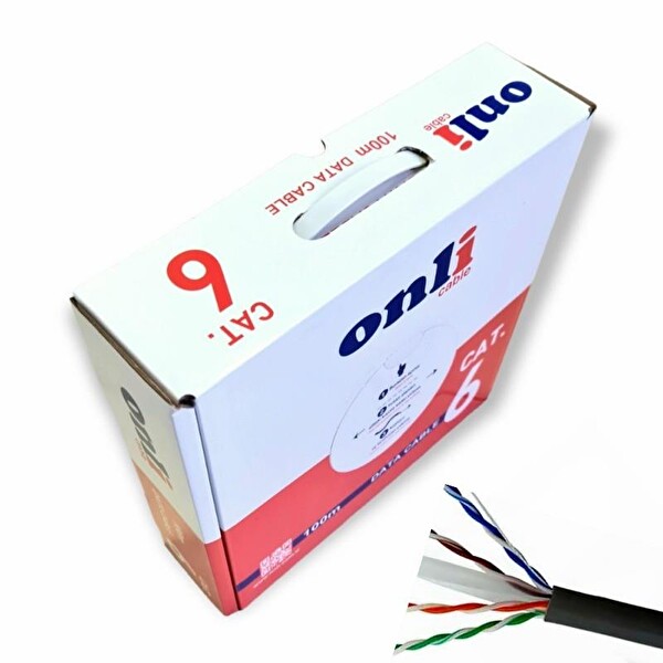 Onli 23AWG UTP CAT6 Network Kablosu Siyah 100M Yerli Üretim
