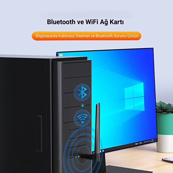 DM AD087 Bluetooth 5.0 Adaptör 600Mbps Dual Band WiFi Alıcı-Verici Access Point Kablosuz Ağ Adaptörü