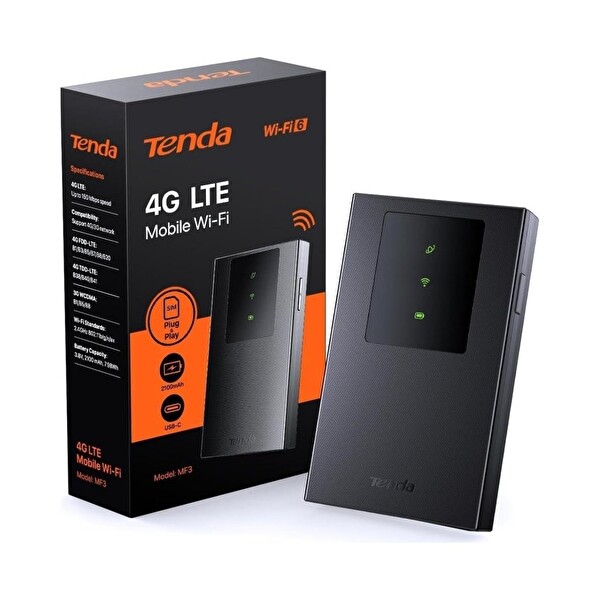 Tenda MF3 3G/4G LTE 286MBPS Mobil WİFİ6 USB-C Sim Kartlı Taşınabilir Modem