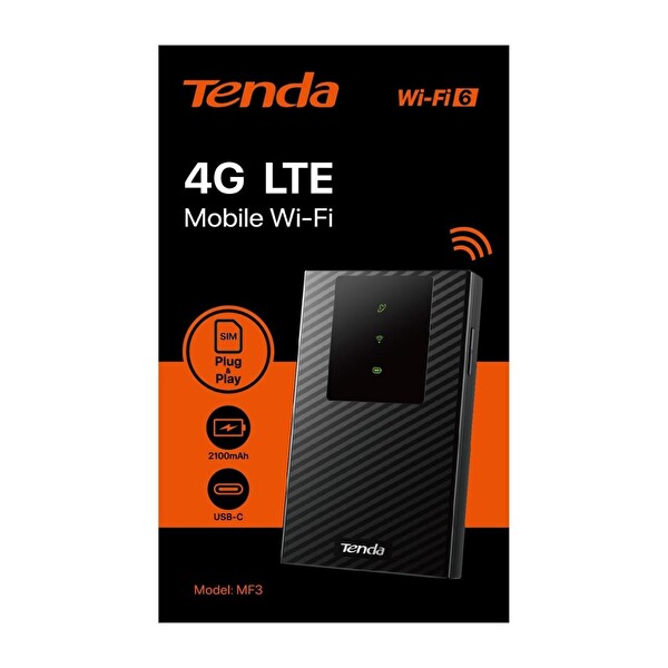 Tenda MF3 3G/4G LTE 286MBPS Mobil WİFİ6 USB-C Sim Kartlı Taşınabilir Modem