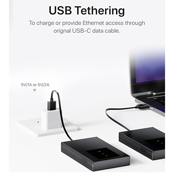 Tenda MF3 3G/4G LTE 286MBPS Mobil WİFİ6 USB-C Sim Kartlı Taşınabilir Modem