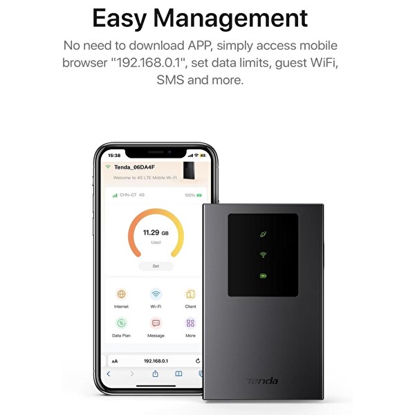 Tenda MF3 3G/4G LTE 286MBPS Mobil WİFİ6 USB-C Sim Kartlı Taşınabilir Modem