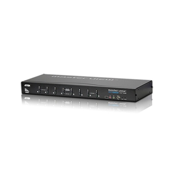 Aten 8 Port USB 2.0 DVI KVMP Switch + DVI/VGA Konsol + 2 Port USB Hub