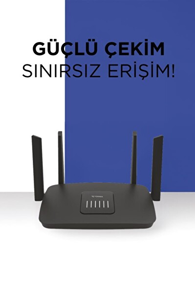 Torima AC06 Siyah Çift Bant Kablosuz Wi-Fi 1200Mbps – 2.4GHz - 5GHz 4 Antenli Router
