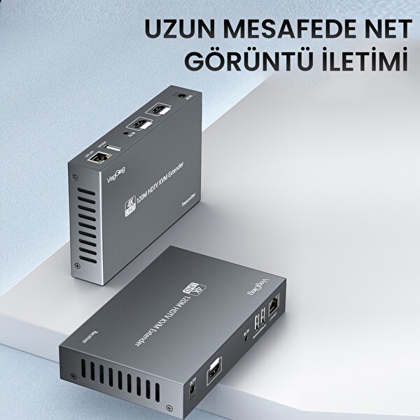VegGieg 4K 30Hz HDMI KVM Extender 120 M CAT5E ve Cat6 HDMI Menzil Genişletici Uzatıcı
