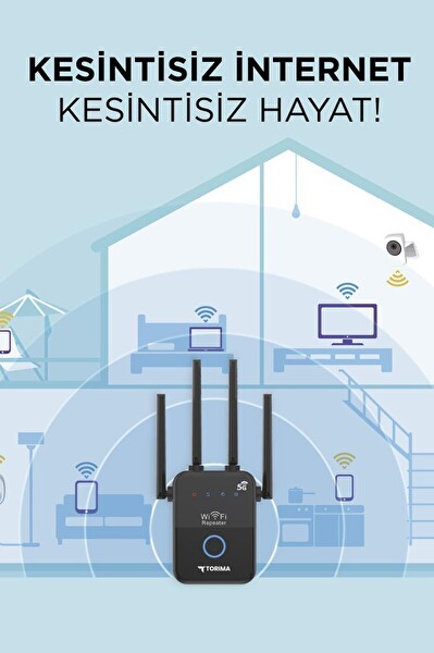 Torima AC35Q 1600 Mbps Çift Bant 4 Anten Wi-Fi Router Siyah