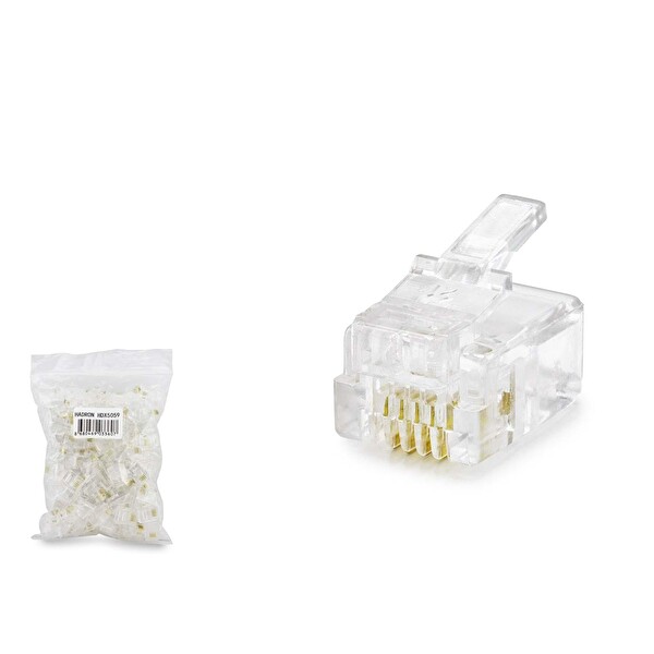 Evimdeyokyok Rj11 Konnektör 4Pın Telefon 100Lü Paket Şeffaf HDX5059