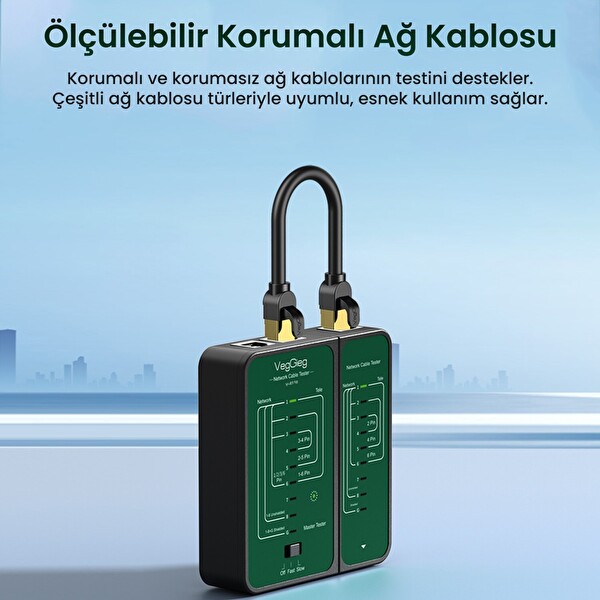 VegGieg RJ45 RJ11 Uyumlu Cat6 Cat7 Cat8 Poe Destekli Network Ethernet Test Cihazı