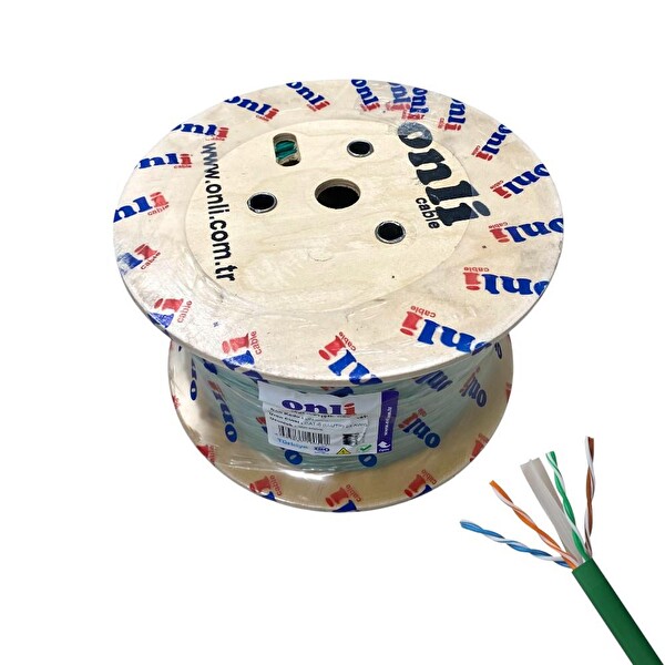Onli 305 MT 23AWG UTP CAT6 Network Kablosu Yeşil Yerli Üretim