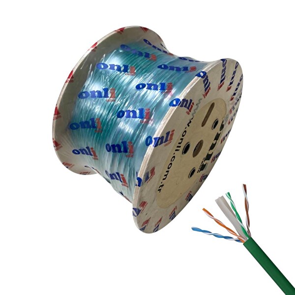 Onli 305 MT 23AWG UTP CAT6 Network Kablosu Yeşil Yerli Üretim