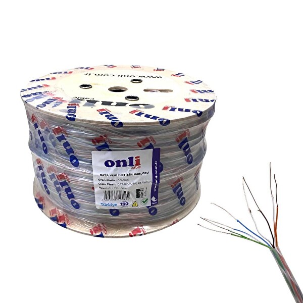 Onli 305 MT 23AWG UTP CAT6 Network Kablosu Şeffaf Yerli Üretim