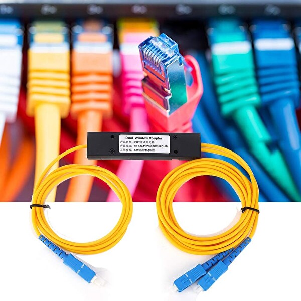 Anunnaki 1x2 PLC Fiber Optik Splitter SC/UPC Coupler G652D FTTH OLT ONU Optik Kablo Bölücü Modül Mavi Ayırıcı