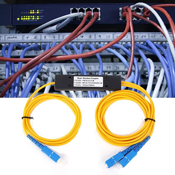 Anunnaki 1x2 PLC Fiber Optik Splitter SC/UPC Coupler G652D FTTH OLT ONU Optik Kablo Bölücü Modül Mavi Ayırıcı