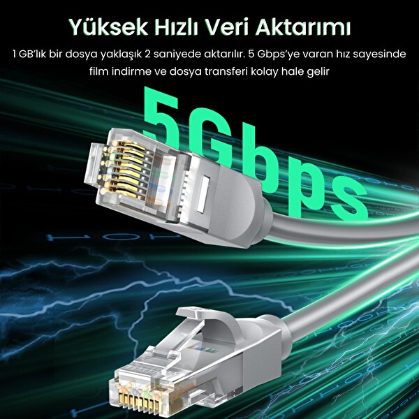 VegGieg Cat6e 1000Mbps UTP RJ45 Gigabit Ethernet Kablosu - 10 M