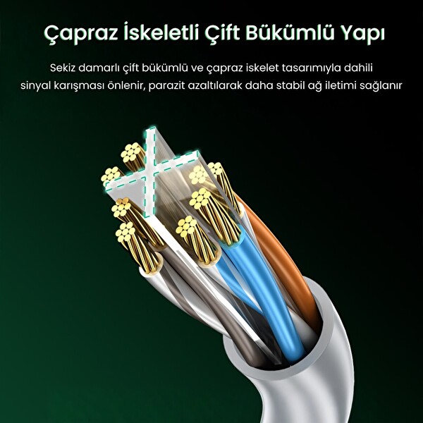 VegGieg Cat6e 1000Mbps UTP RJ45 Gigabit Ethernet Kablosu - 10 M